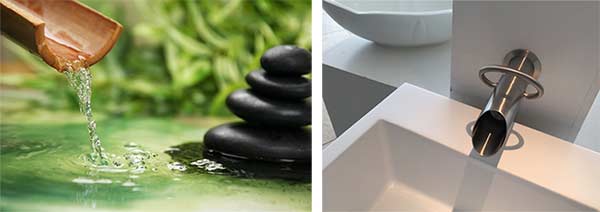 bamboo and steel faucet